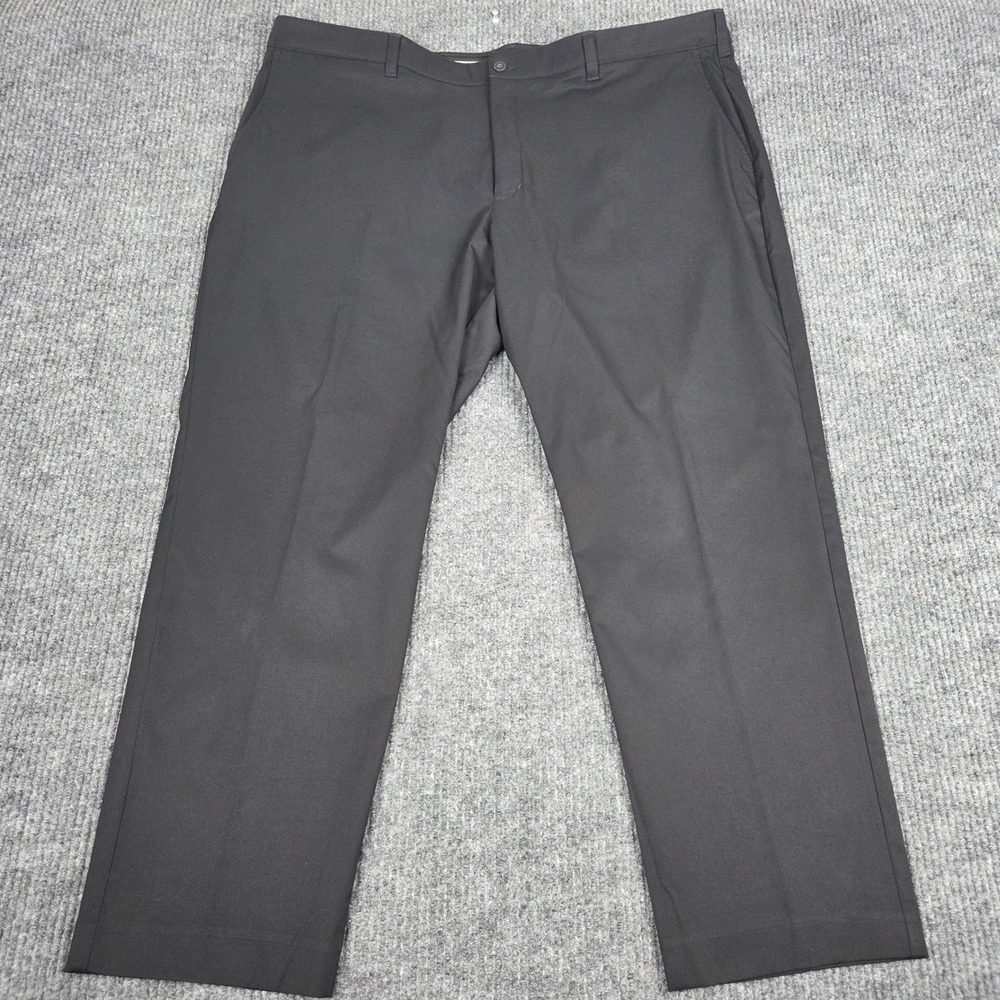 PGA TOUR Mens Black Straight Fit Golf Pants Size 42x30 Polyester Elastic Waist